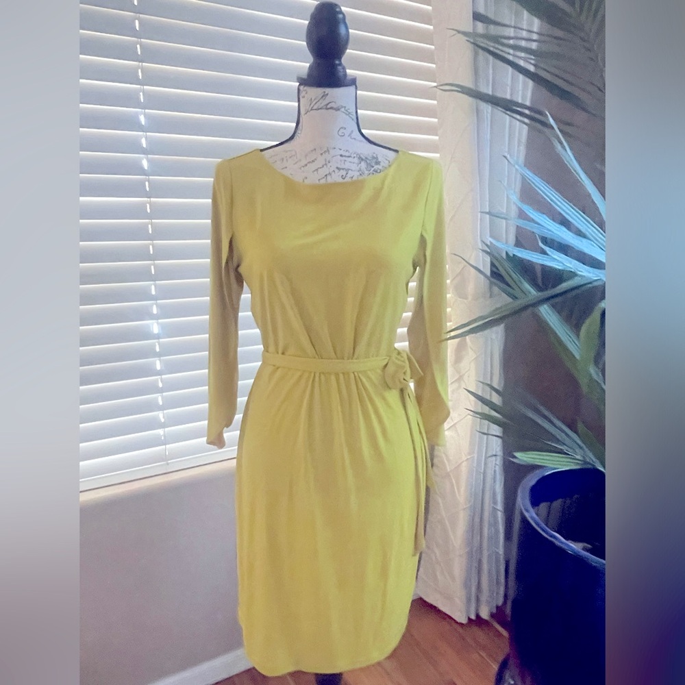Mustard Dress with Butterfly Sleeves